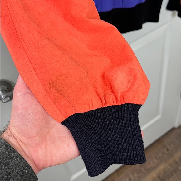 VTG 1980s 90s Anacora Colorful Patchwork Color Block Suede Style Bomber Jacket - Picture 9 of 10